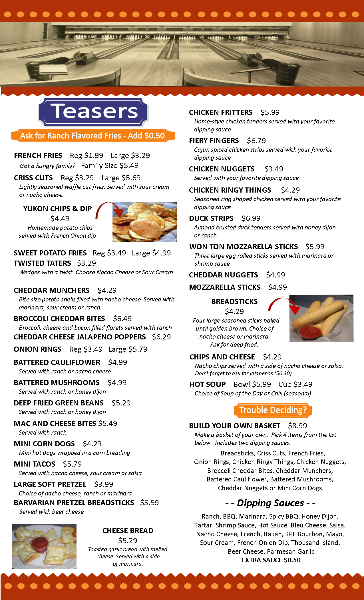 King Pin Lanes > FOOD MENU > MENU